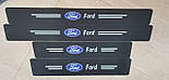 Карбонові захисні накладки на пороги авто з логотипом Ford всі моделі та інші марки автомобілів, фото 2