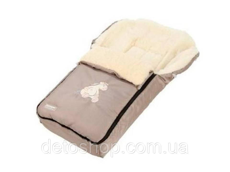 Конверт на овчині Womar 8 з нашивкою темно-бежевий