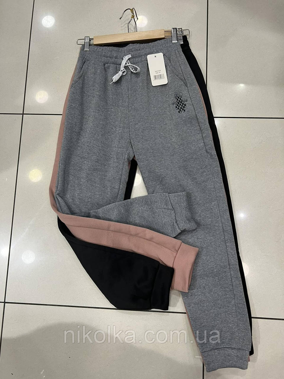 Спортивні утеплені штани для жінок оптом, S-XXL рр., арт. 7401