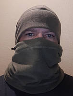 Шапка + баф флісові хакі