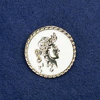 Брошка Камея золотистий метал і емаль 34мм + - купити біжутерію дешево оптом в інтернеті