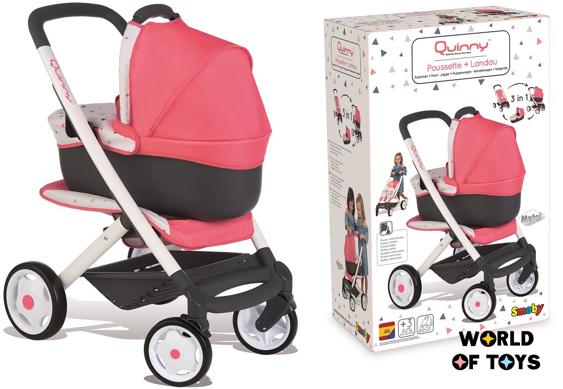 Коляска Smoby Maxi-Cosi&Quinny "3 в 1" для ляльки зі люлькою, що знімається, 3+ | 253198
