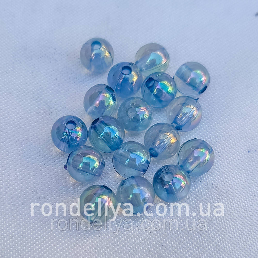 Намистина Куля 6 мм Прозорий блакитний 50 гр, фото 1