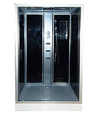 Душовий гідробокс 120*80*215 см переднє скло gray, заднє скло black, низький піддон (правосторонній), фото 2