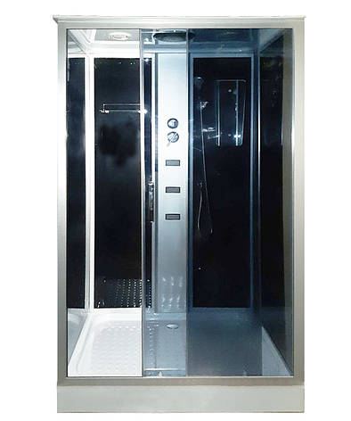 Душовий гідробокс 120*80*215 см переднє скло gray, заднє скло black, низький піддон (правосторонній), фото 1