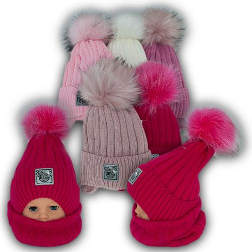 Детский комплект - шапка и шарф для девочек