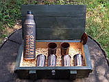 Подарунковий набір для спиртного в дерев'янном ящику "Пуля калібр" - для військових чоловіків, фото 5