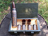 Подарунковий набір для спиртного в дерев'янном ящику "Пуля калібр" - для військових чоловіків, фото 3