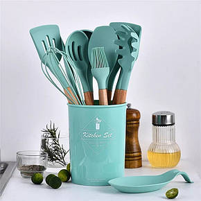 Набір кухонних предметів Kitchenware (12шт) блідо-бірюзовий, фото 3