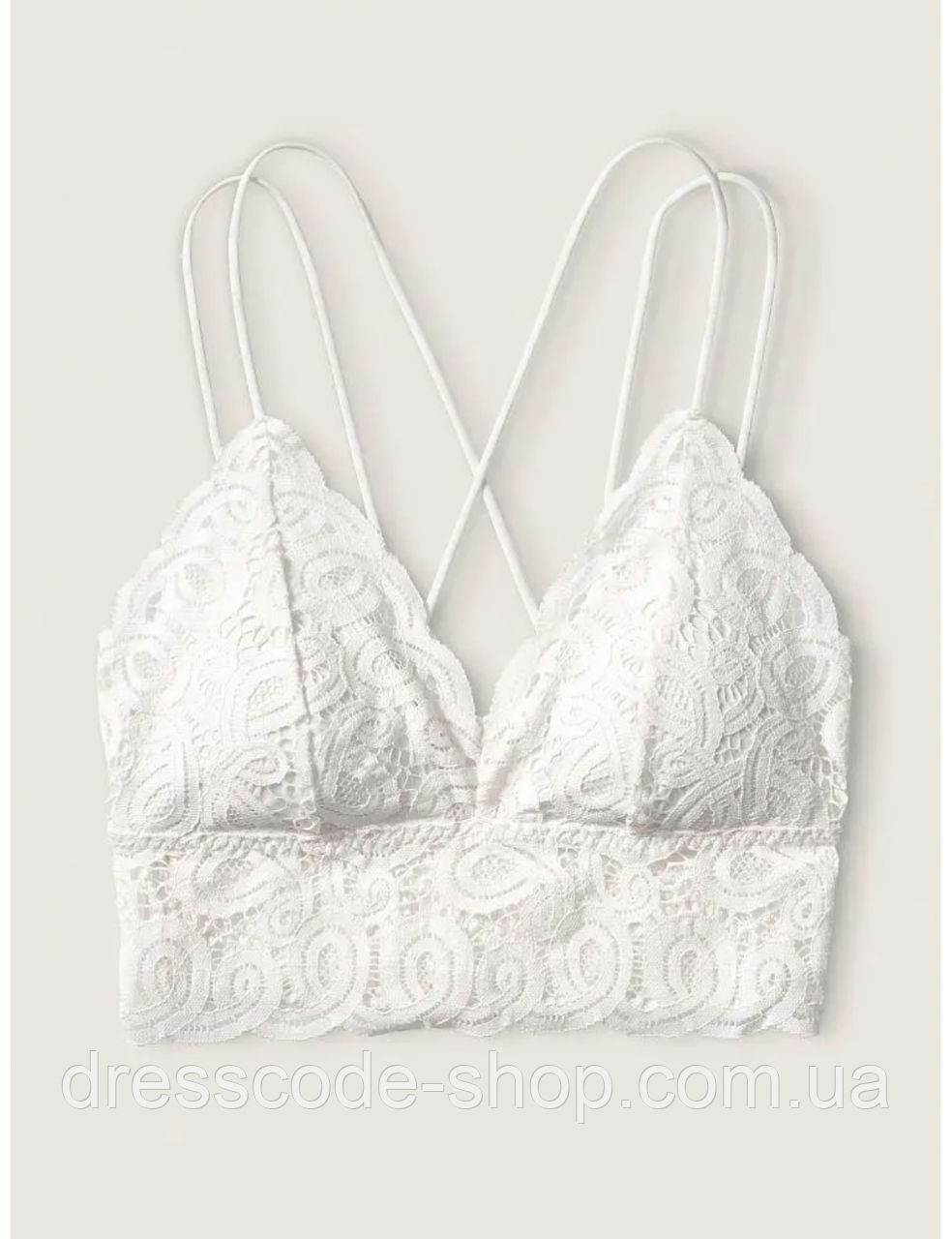 Топ кружевной молочный Victoria's Secret Crochet Strappy Lace Bralette S, 42 - фото 3 - id-p1627762609