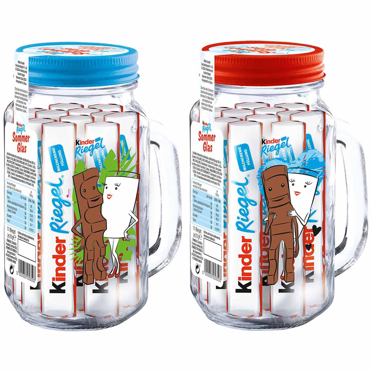 Подарунковий набір Kinder Riegel Sommer Glas зі склянкою 231 г