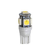 LED Лампа безцокольна T10 W5W 12V-5050-5smd (повороти, габарити, підсвітка номера)