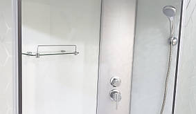 Душовий гідробокс 120*80*210 см переднє скло gray, заднє скло black, глибокий піддон (правосторонній), фото 3