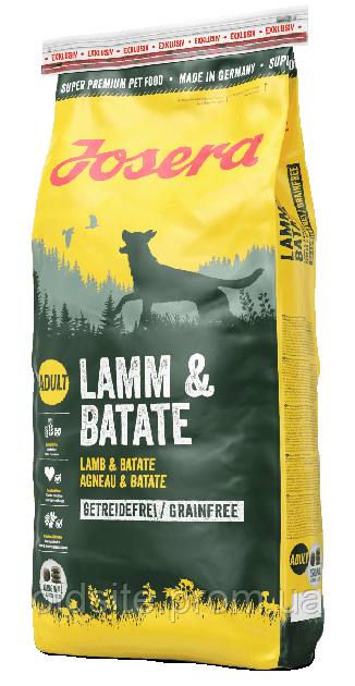 Корм Josera Lamm & Batate сухий беззерновий для літніх собак із чутливим травленням 15 кг