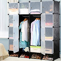 Пластикова шафа Storage Cube Cabinet МР 416-102А чорна для зберігання речей взуття іграшок білізни з полицями