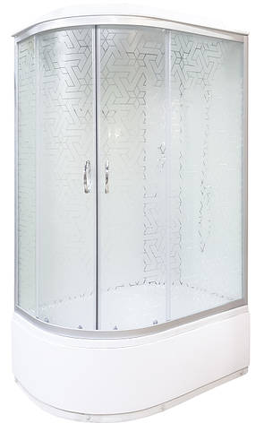 Душовий гідробокс 120*80*210 см переднє скло decor, заднє скло white, глибокий піддон (правосторонній), фото 2