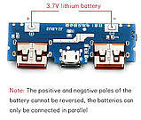 №2 Контролер Плата для Power Bank 2 USB, micro-USB, type-C з індикою заряду / 2.4A PowerBank, фото 5