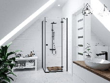 Душовий гарнітур CORSAN ANGO BLACK з термостатом *, фото 4