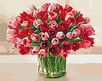 Картина за номерами Букет тюльпанів для коханої картини в цифрах Квіти Натюрморт 40х50 Розмальовка Brushme BS51742