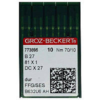 Иглы B27 FFG/SES, № 70, GB(81x1, DCx27, DCx1, MY1023, SY6120), 1 уп.=10 шт.,Groz-Beckert, B27 FFG/SES N70,