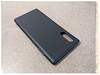 Силиконовый черный тонкий матовый чехол для Samsung Note 10