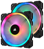 Вентилятор Corsair LL140 RGB Twin Pack (CO-9050074-WW), 140x140x25мм, 4-pin, чорний