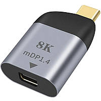 Адаптер, конвертер з Type-C на mini DisplayPort (mDP1.4) для передачі 8K/60Hz відео Addap UC2MDP-01, перехідник для ноутбука,