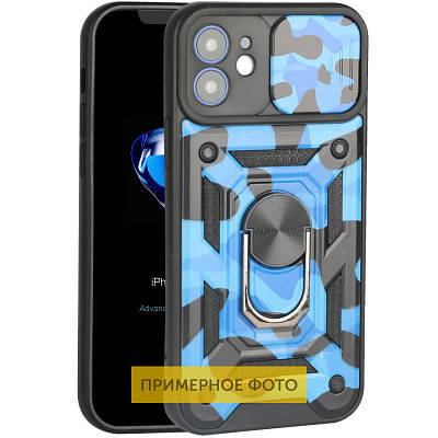 Ударостійкий чохол Camshield Serge Ring Camo для Xiaomi Redmi Note 10 / Note 10s TPU+PC, Кільце-тримач, Синій / Army Blue