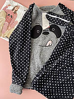 L, XL Зимняя молодежная пижама теплая кофта c длинным рукавом и штанов свободного кроя на манжете XL