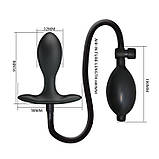 Анальний корок Pretty Love Inflatable Anla Plug Black, фото 6