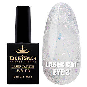 Гель лак Laser Cat Eye Дізайнер, з ефектом "Кошиче око, північне сяйво", 9 мл. No2