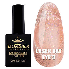 Гель лак Laser Cat Eye Дізайнер, з ефектом "Кошиче око, північне сяйво", 9 мл. No3