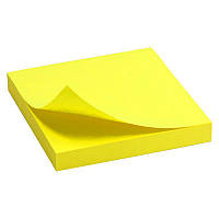 Блок бумаги с клейким слоем ярко-желтый 75x75 мм 100 листов Delta