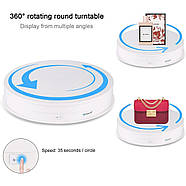 Ø30 см/max-10 кг Предметний поворотний стіл для фото-відеозйомки Puluz PU3049W white білий, фото 5