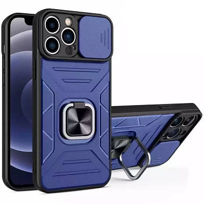 Ударостійкий чохол Camshield Flash Ring для Xiaomi Redmi Note 11 (Global) / Note 11S TPU+PC, Синій, Blue
