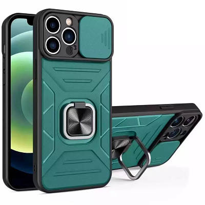 Ударостійкий чохол Camshield Flash Ring для Xiaomi Redmi Note 11 (Global) / Note 11S TPU+PC, Зелений, Green