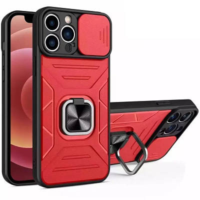 Ударостійкий чохол Camshield Flash Ring для Xiaomi Redmi Note 11 (Global) / Note 11S TPU+PC, Червоний, Red
