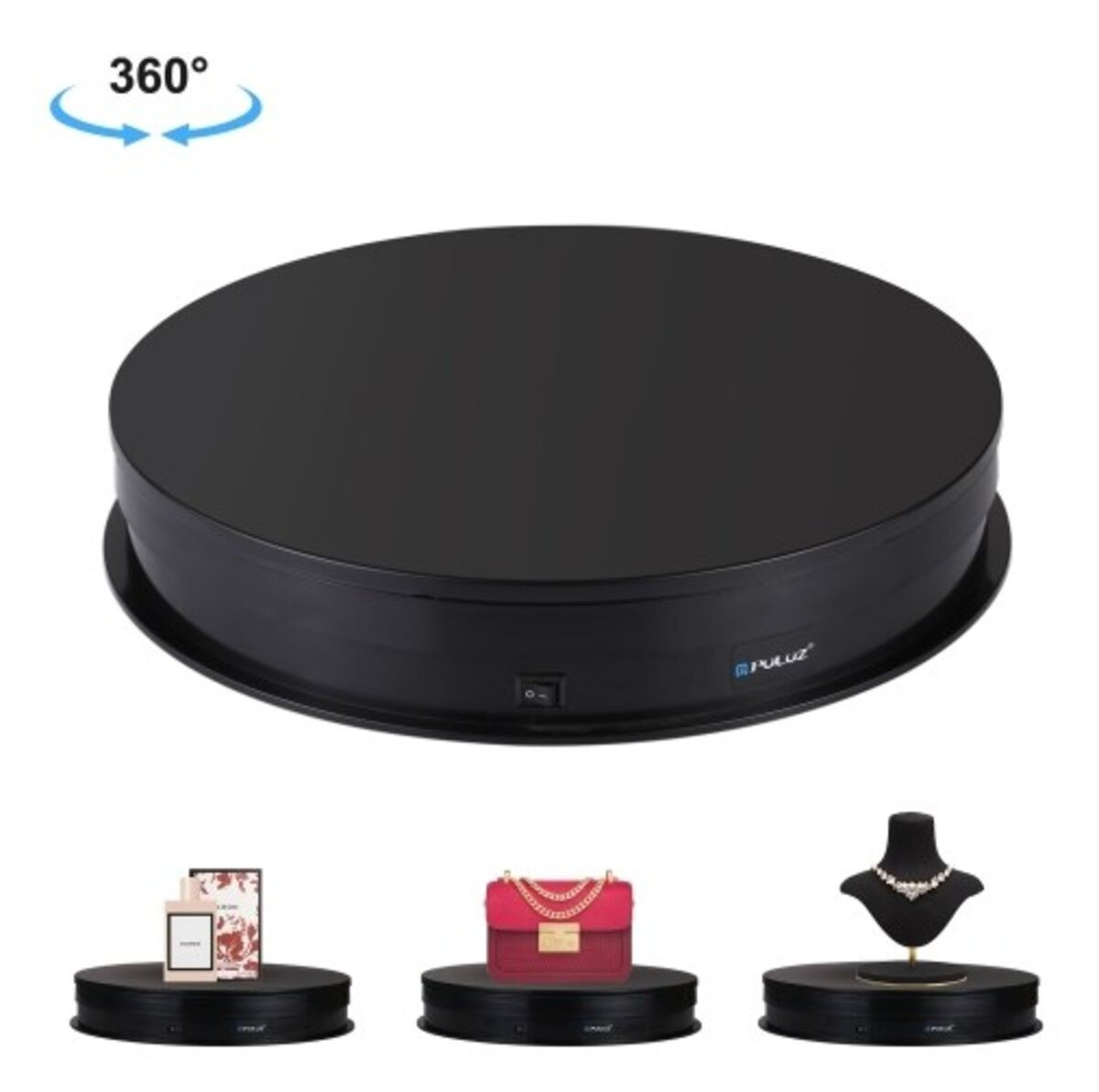Ø30см/max-10кг Предметний поворотний стіл для фото-відоезйомки Puluz PU3049B black чорний