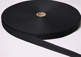 Стрічка ремінна 2,5cм 100м чорна ялинка