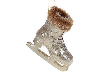 Набір (12 шт.) ялинкових прикрас Ковзани 8.5*3.5*9 см, колір — золото