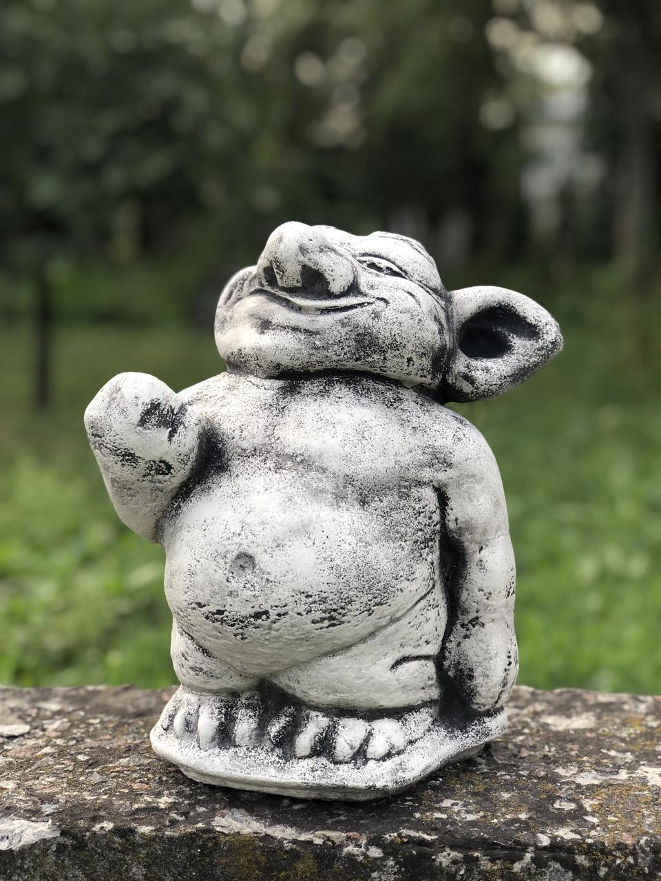 Садова фігура, скульптура, статуетка Троль Troll для декору виготовлена ​​з цементу, ручної роботи 24 см