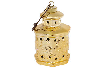 Набір (4 шт.) ялинкових прикрас з LED 7.4*7.4*11.7 см, колір — золото