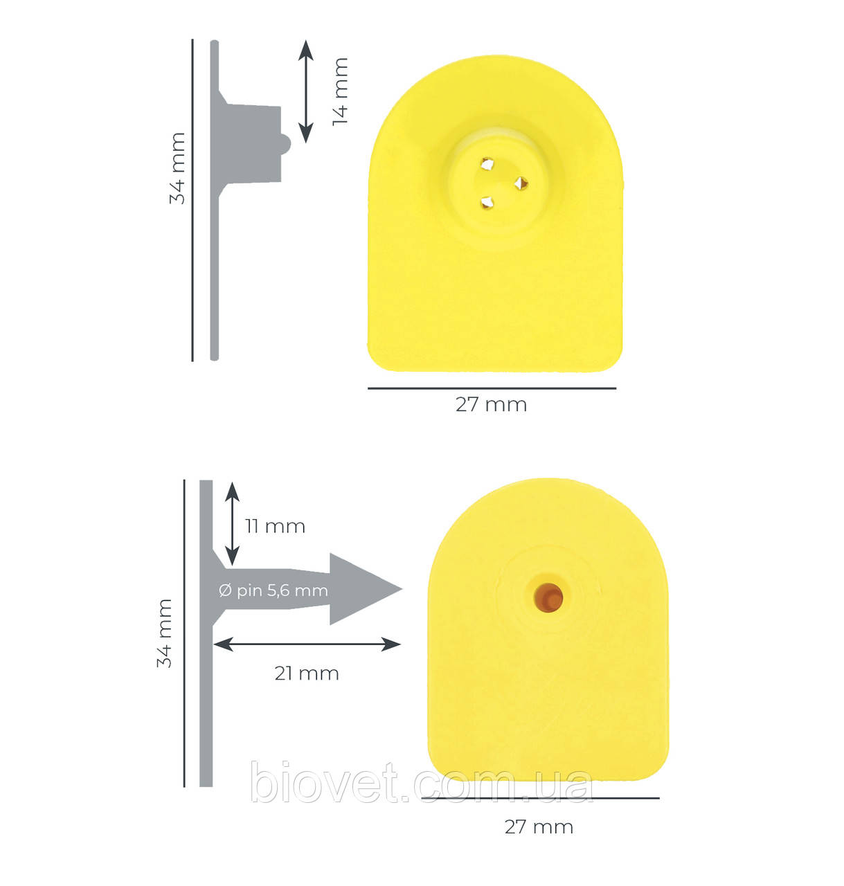 Ушные бирки MS Tag Torbogen арка, 0409866BLU-100-1, Жовтий - фото 2 - id-p1676756859