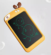 Дитячий графічний планшет для малювання PRC Animals 8.5" LCD Жовтий (G304-4), фото 6