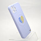 Чохол з патріотичним малюнком Silicone Case Wave Print з MagSafe для iPhone 12 Pro Max Ukrainian Heart, фото 2
