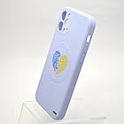 Чохол з патріотичним малюнком Silicone Case Wave Print з MagSafe для iPhone 12 Pro Max Ukrainian Heart, фото 3