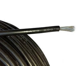 Силіконовий багатожильний гнучкий провід AWG 10 black (1 метр)