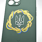 Чехол з патріотичним малюнком Silicone Case Wave Print з MagSafe для iPhone 12 Pro Max Army Trident Зелений, фото 5