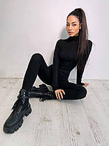 Жіночий стильний трикотажний комбінезон із високим горлом Db4233, фото 4