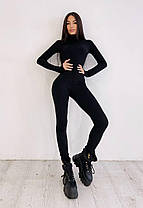Жіночий стильний трикотажний комбінезон із високим горлом Db4233, фото 2